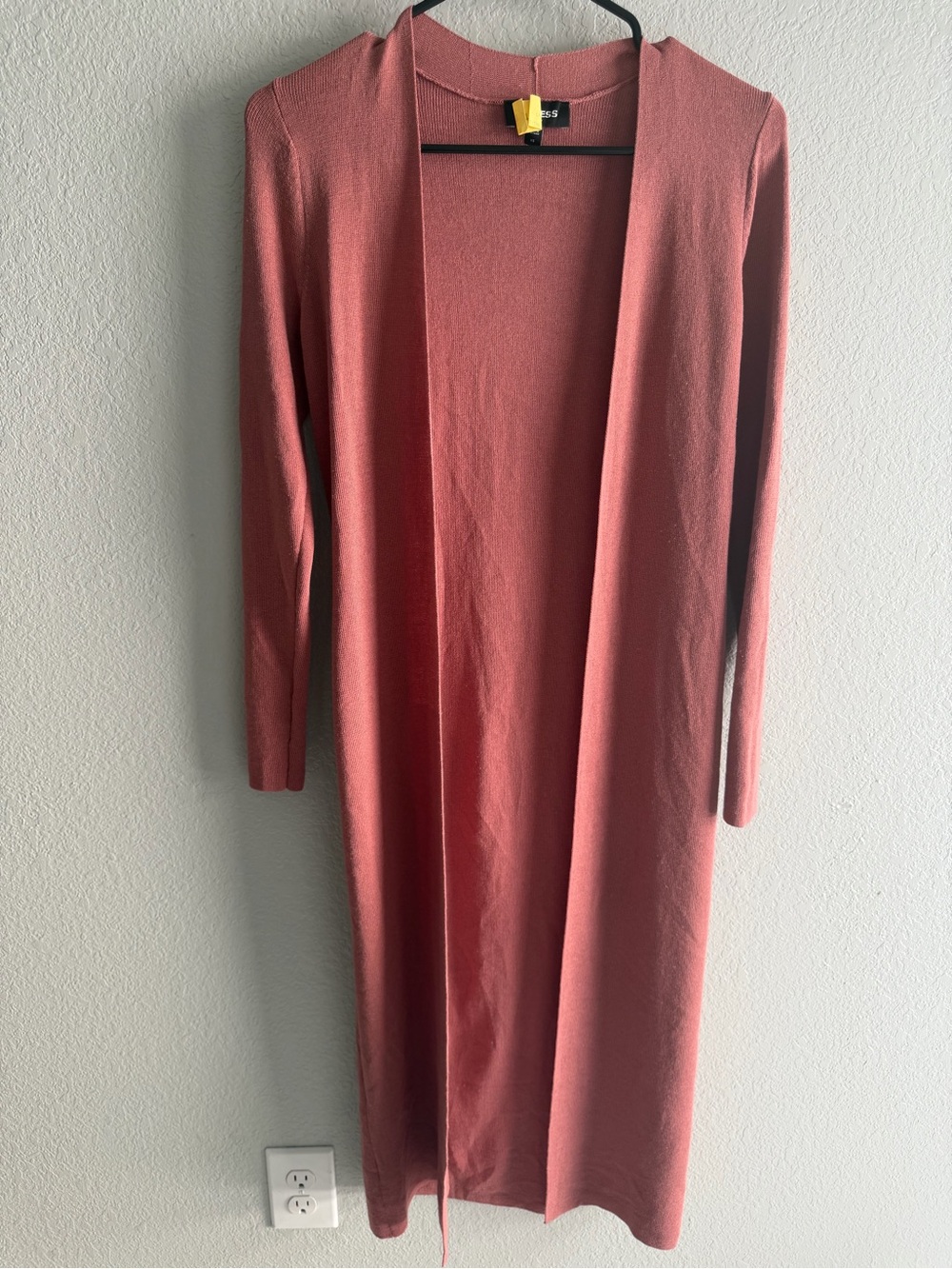 Express Dusty Rose Long Open-Front Cardigan